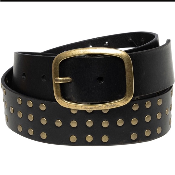 Lucky Brand Women’s Black Genuine Leather Studded Belt NWT – Medium - Picture 1 of 6